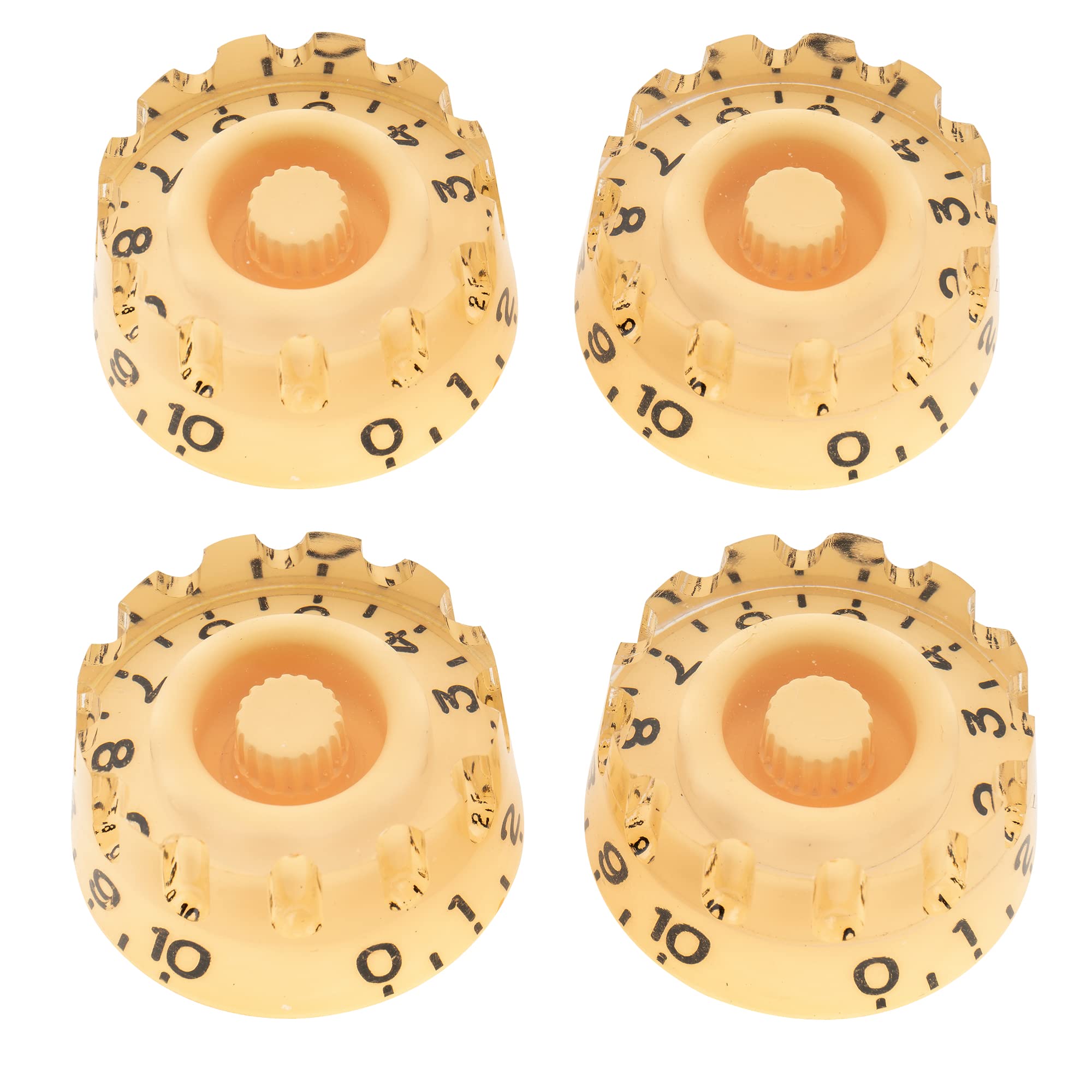 Musiclily Pro Metric Coarse-knurled 18 Splines Speed Knobs for Epiphone Les Paul SG Electric Guitar, Cream(Set of 4)