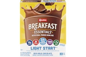 Carnation Breakfast Essentials Light Start Nutritional Powder Drink Mix Rich Milk Chocolate, 8 Count Box of 0.705 oz Packets (Pack of 8 Boxes)