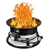 GUNJI Propane Fire Pit Smokeless 58000 BTU, 19-Inch Outdoor Portable Fire Table with Auto-Ignition for Patio Camping Deck Bac