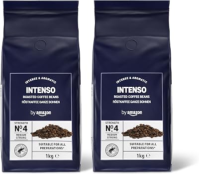 Granos de Café Intenso, Tostado Oscuro, 2kg (2 Paquetes de 1kg), Certificados por Rainforest Alliance