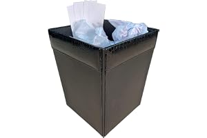 Dacasso Black Crocodile Embossed Leather Waste Basket