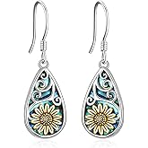 POPLYKE 925 Sterling Silver Tree of Life Dangle Earrings for Women Fashion Abalone Shell Jewelry Gifts for Mom Sister Friend Birthday