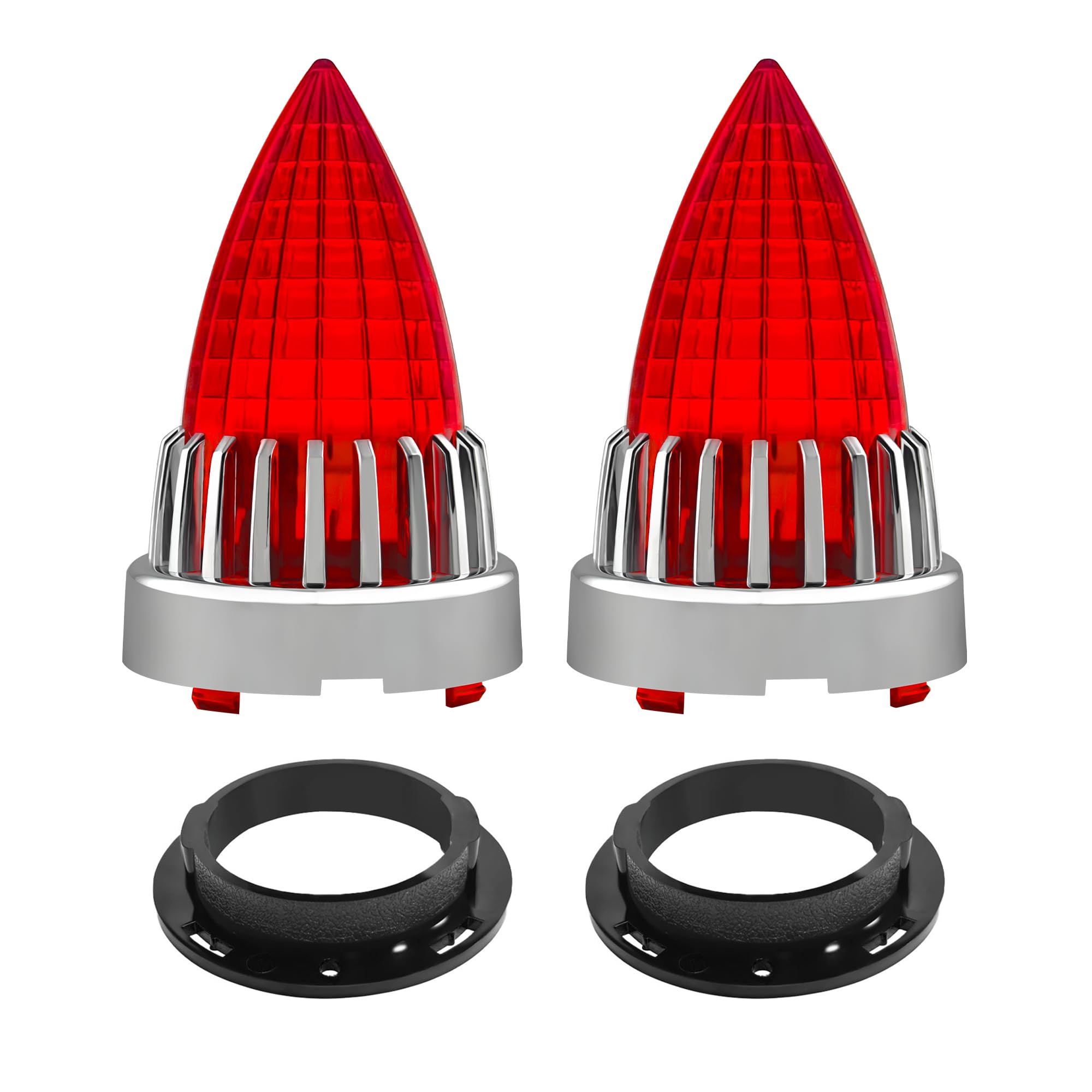 Photo 1 of FATECIM 2 Pcs 3 1/4" Bullet Turn Signal Light Supersonic Replacement Red Lens Cover Screw-in Style for Harley Touring Road Glide Road King Electra Glide Heritage Softail Fatboy Softail Springer