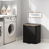 Lifewit 125L Laundry Basket with Lid Bamboo Handles 2 Removable Bags view 9