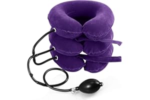 Jaximy Neck Stretcher for Neck Pain Relief, Cervical Traction Device, Neck Traction Device, Adjustable Inflatable Neck Brace & Cervical Neck Traction Device Home Use Decompression(Purple)