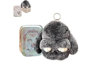 BOVVSKY Bunny Keychain with Box, Bunny Keychain with Tin, BunnyCute Plush Key chain