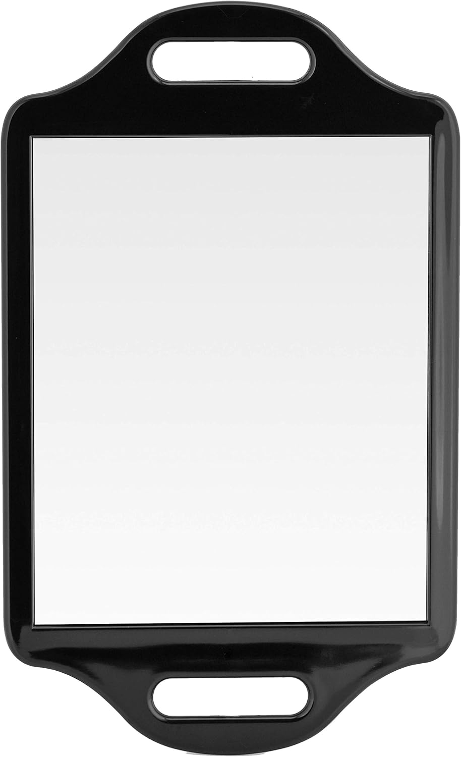 Mirrorvana X-Large Barber Hand Mirror with Double Comfy Grip Twin Handles - Black (14" x 8.5"): Furniture & Decor