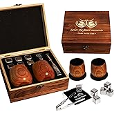 Charred Wooden Bourbon Drinking Glass, Bourbon Gifts for Men, Handcrafted Premium Whiskey Glasses for Dad, Great Whiskey Gifts for Men, Perfect Presents for Boyfriend Father Friends, Wine Tumbler