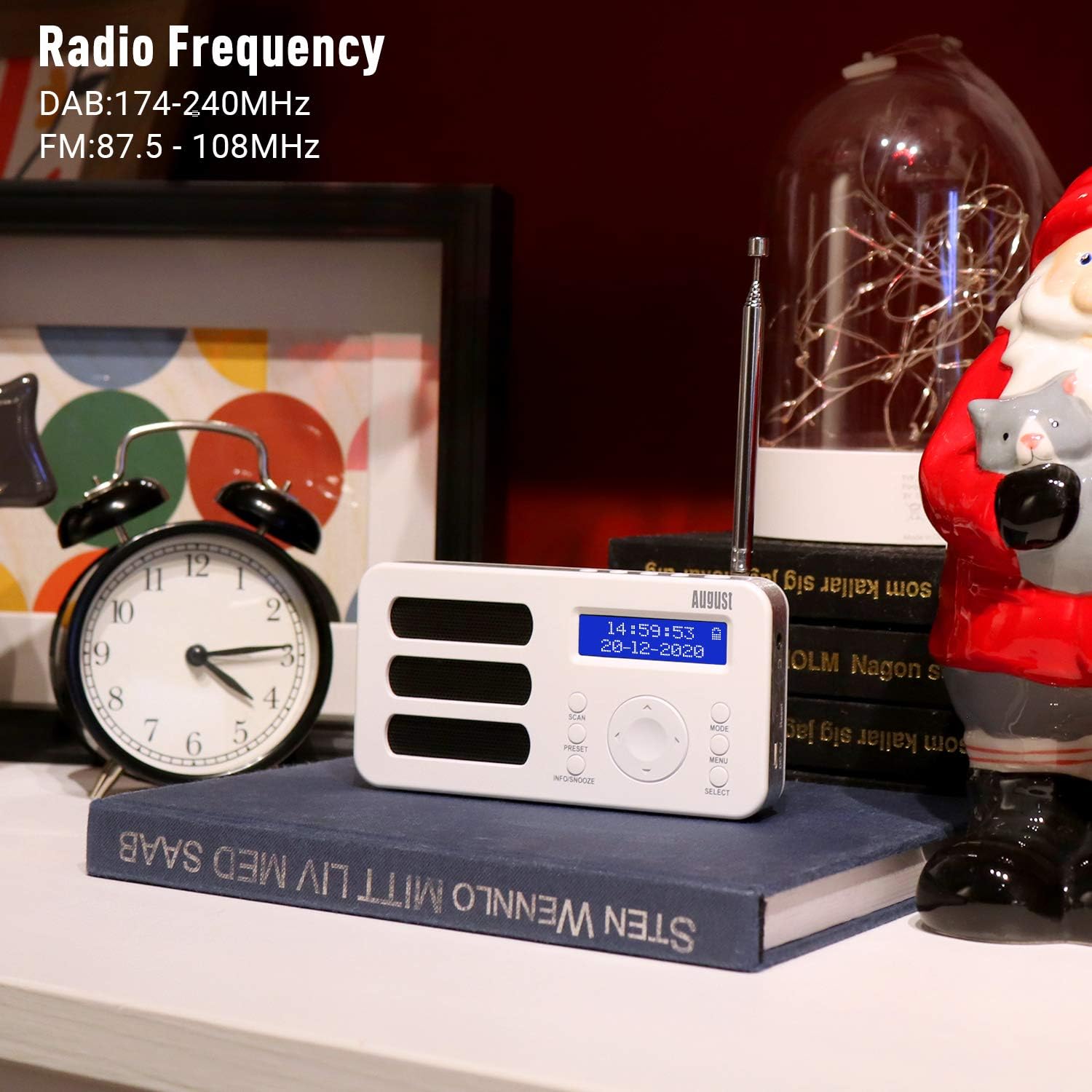 August MB225W Portable DAB/DAB+/FM Digital Radios, Rechargeable Small Radio with 40 Station Presets, RDS - Image 3
