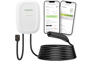 EMPORIA Level 2 EV Charger - NEMA 14-50 EVSE w/NACS, Compatible with Tesla - 48 amp EV Charger Level 2, 240v Electric Vehicle Charging Station, UL/Energy Star, 25ft Cable, White