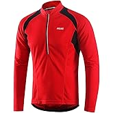 ARSUXEO Men's Half Zipper Cycling Jerseys Long Sleeves Mountain Bike Shirts 6031
