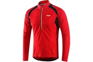 ARSUXEO Men's Half Zipper Cycling Jerseys Long Sleeves Mountain Bike Shirts 6031