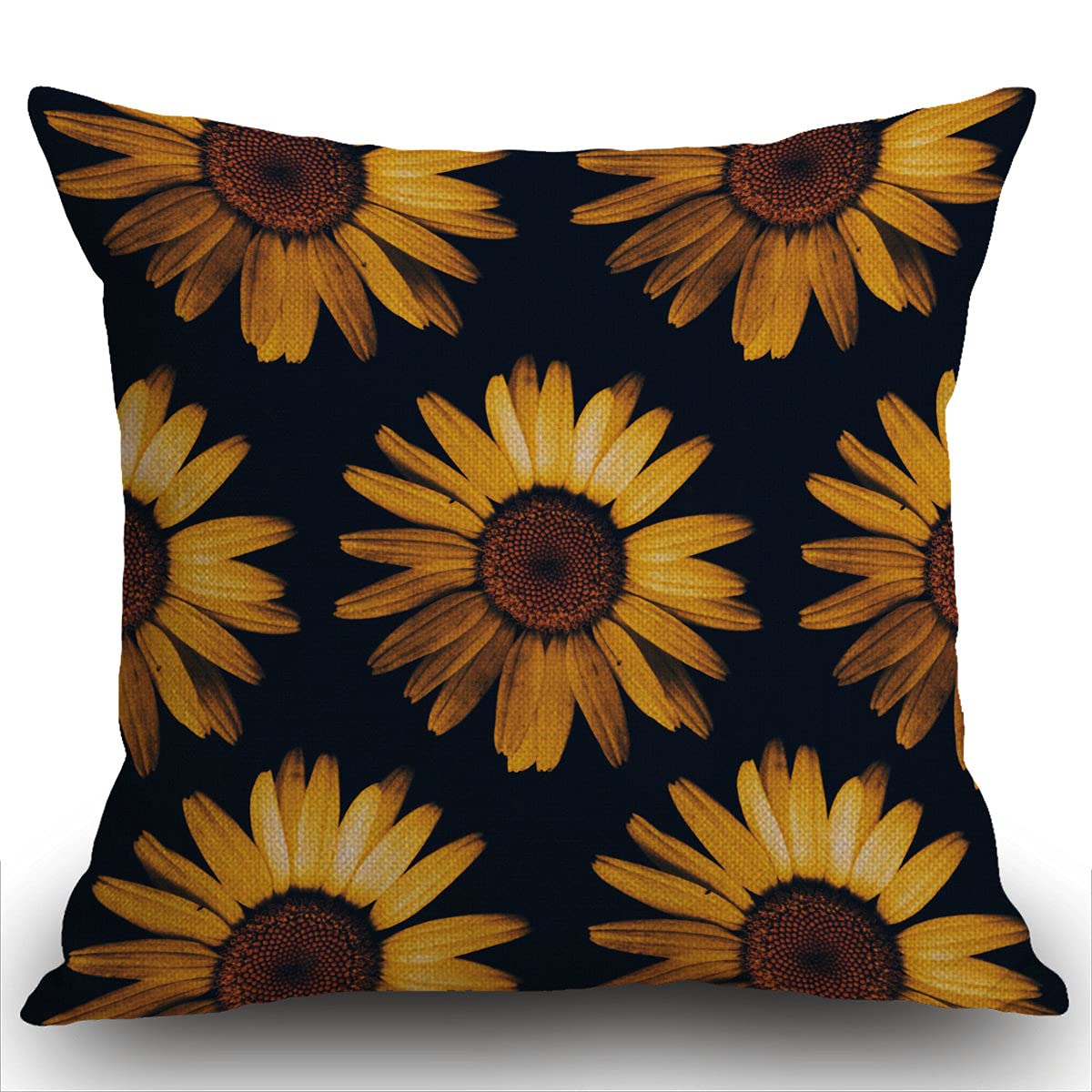 Smooffly Sunflowers Cushion Cover Outdoor Furniture Decorative Linen Square Double Sided Printing Pillow Cover for Home Office Sofa Couch Car Garden 45 x 45cm 18 x 18 inches