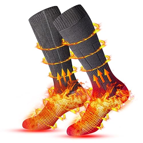 Heated Socks for Men Women, 4000mAh Rechargeable Heated Socks with Heat  Settings, Electric Heated Socks Foot Warmer Thermal Socks for Camping,