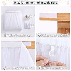 White Table Skirt 14FT Tulle Tutu Table Skirt 2
