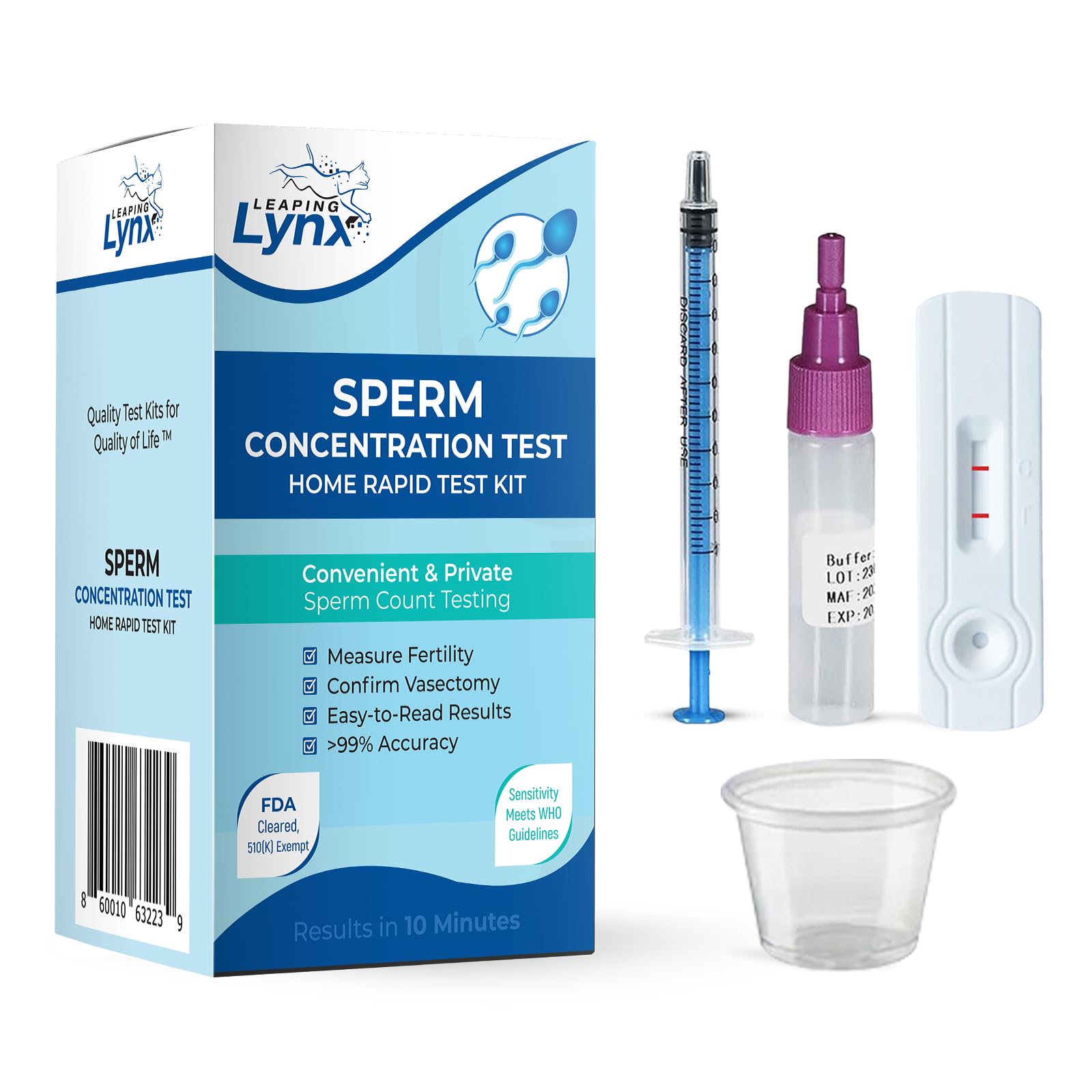 Fertility Home Sperm Check Test Kit for Men - Shows