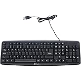 Verbatim Slimline Full Size Wired Keyboard USB Plug-and-Play - Compatible with PC, Laptop - Black