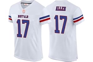 JUNJJO Custom Mens/Women/Youth/Womens Football Stitched T-Shirt for Sports Fan Blue/White