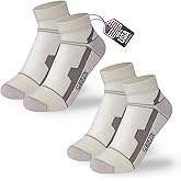 SAMSOX 2-Pair Merino Wool Ankle Running Hiking Socks, Made in USA Cushioned Sport Socks for Men & Women (Moab Quarter)