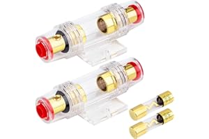 PETUTU 2 Packs Fuse Holders with 100A AGU/5AG Fuses, 4-8 Gauge AWG in-Line Car Amp Fuse Block Kit for Car Audio, Subwoofer, Alarm, Compressor, Amplifier