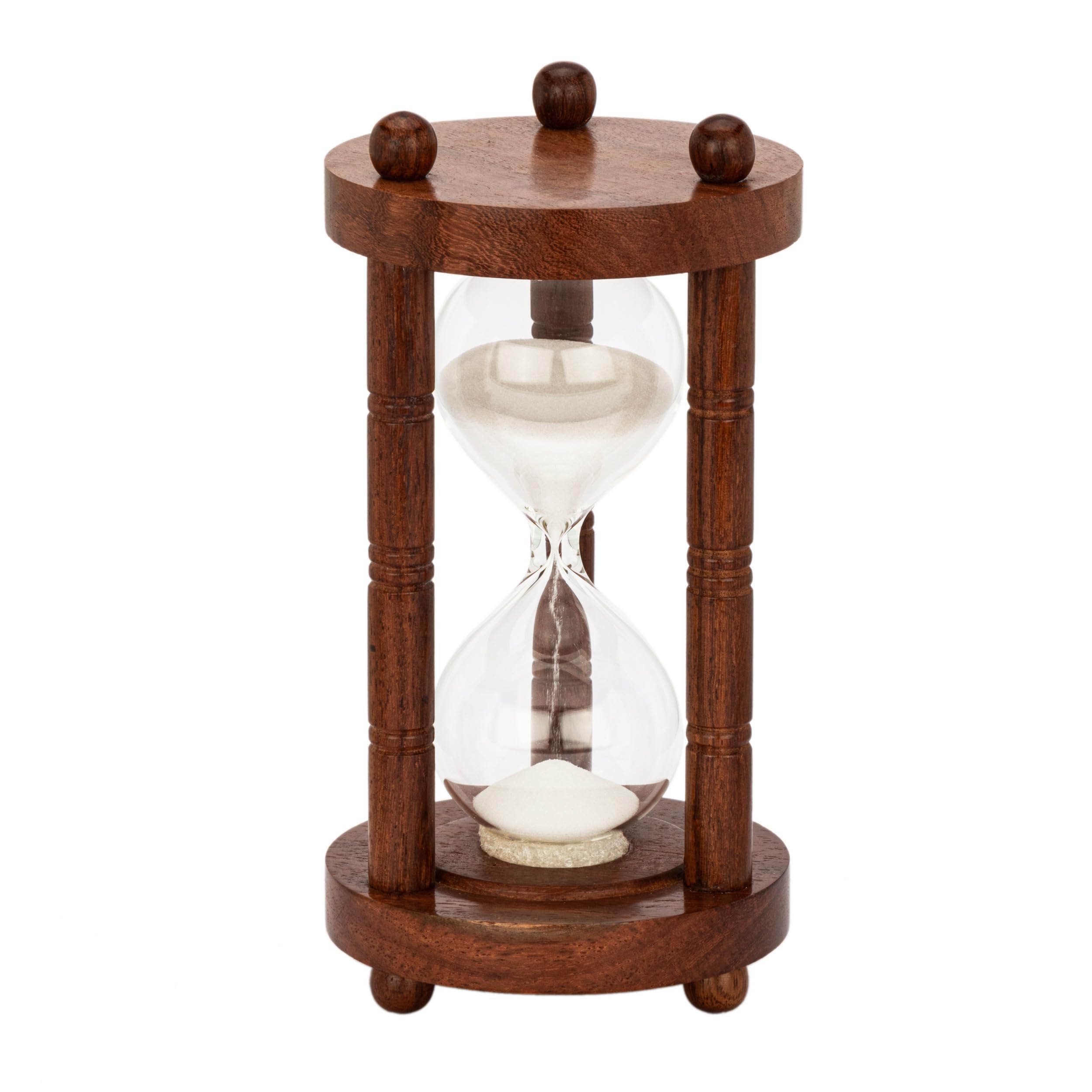 NKlaus Nautical Hourglass 15 Minutes 3 Columns Wood 15.5 x 8.5 cm Timepiece Maritime Decoration 14990