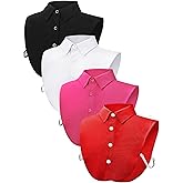 Syhood 4 Pcs Fake Collar Detachable False Dicky Collar Half Shirts Round for Women Outfits Halloween Costume Accessories
