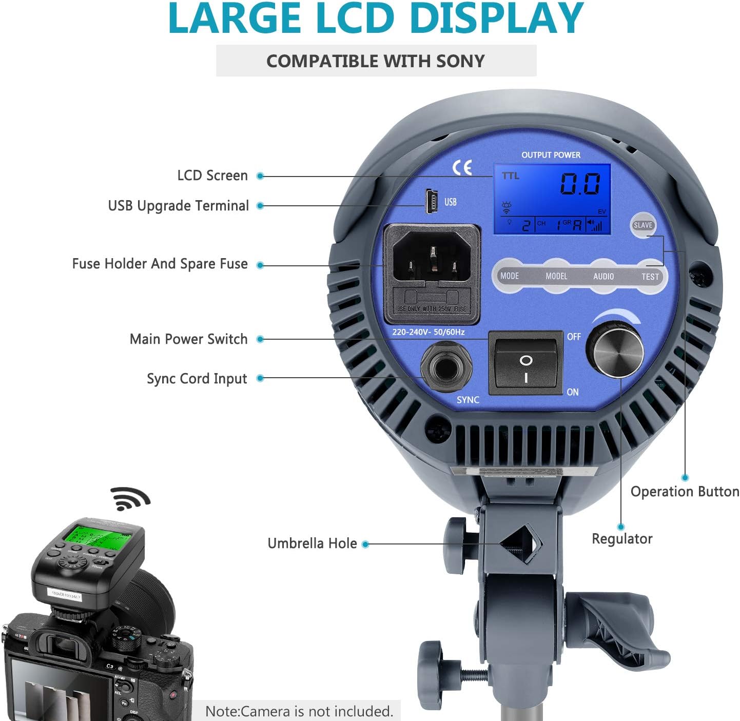 Neewer 600W TTL HSS 1/8000s GN86 Studio Strobe Flash Light