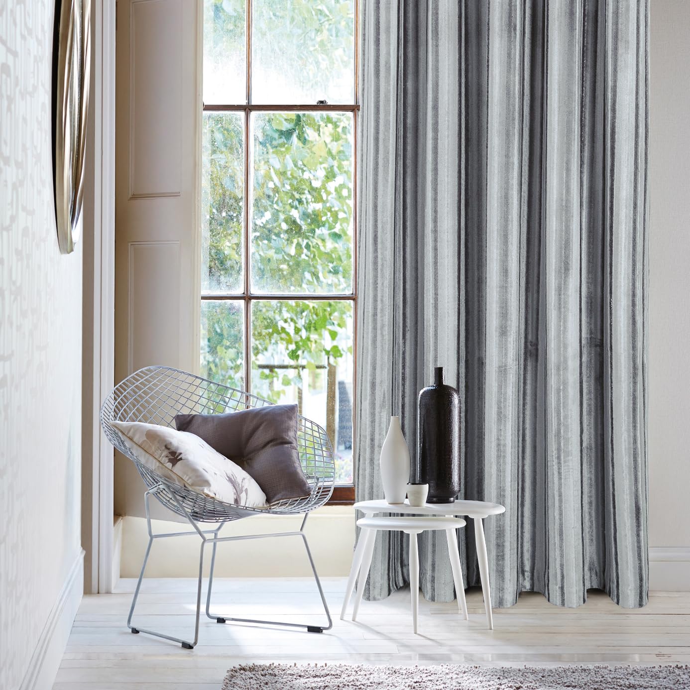 always4u 100% Blackout Curtains For Bedroom Luxury 2 Panels Thermal Insulated Velvet Eyelet Curtain Light Silver A Pair 66 * 72