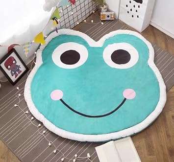 Modest frog decor for baby room Amazon Com Yevem Ultra Soft Round Rugs For Kids Bedroom Cartoon Frog Green Baby Room Carpets Children Teepee Play Mat Machine Washable Home Decor 4 Feet Style B Furniture