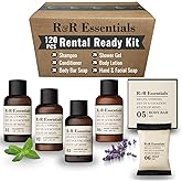 R&R Essentials Hotel Soaps and Toiletries Bundle, Vacation Home Amenities Kit - 1.5oz Shampoo, Conditioner, Shower Gel, Lotion And 2 Bar Soaps - Travel Size (120 pc)