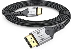USB C to DisplayPort 1.4 Cable 6.6ft, 8K@60Hz 4K@120Hz 2K@180Hz 1080P@360Hz USBC to DP Display Port One-direction Cord for iP