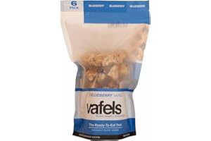 VAFELS Plant-Based Liège Wafel - Organic Pearl Sugar Infused Belgian Waffle | Vegan | Small-batch | Handmade with Brioche-Based dough | Sports Nutrition Waffle & Healthy Snack | (Blueberry)