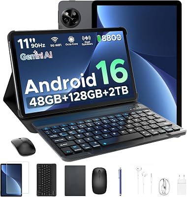 P11 Tablet 11 Zoll  Android 16, 48GB RAM+128GB ROM, T7250, Schwarz