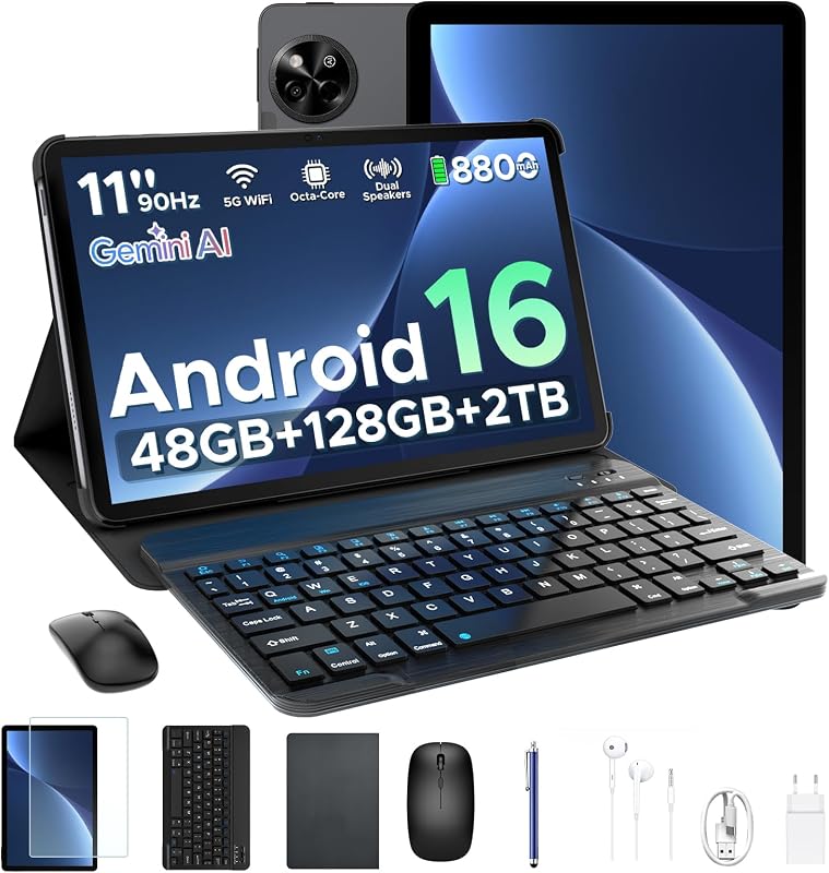 P11 Tablet 11 Zoll  Android 16, 48GB RAM+128GB ROM, T7250, Schwarz — Foto 1 von 8