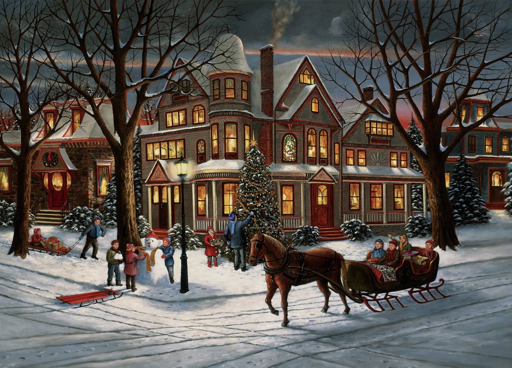 Christmas Eve Boxed Christmas Cards - 15 Cards & 16 Foil Lined Envelopes