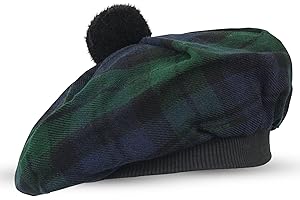 McWilliams Tam O’ Shanter Hat, Scottish Plaid Beret for Men Women | Acrylic Wool Tammy Hats Flat Bonnet for Kilt