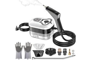 KUVICTEWL Steam Cleaner, 2500W High Pressure Steamer for Cleaning, 6-Level Adjustable Handle, 10s Fast Heat-Up, 250°F Deep Cleaning for Home, Kitchen, Car, Dirt, Grease, Grout, Tile