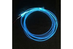 NEASEKUOIA 3mm 5meters/16ft PMMA Optic Fiber Cable Side Glow with 12V 1.5W LED Aluminum Illuminator Light Source for Home Car DIY (Cool Blue)