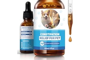 RUAKPL Cat Constipation Relief, Constipation Relief for Cats, Natural Supplements to Aid Digestion Cat Laxative, Dog Constipation Relief for Upset Stomach, Constipation Relief for Dogs-60ml