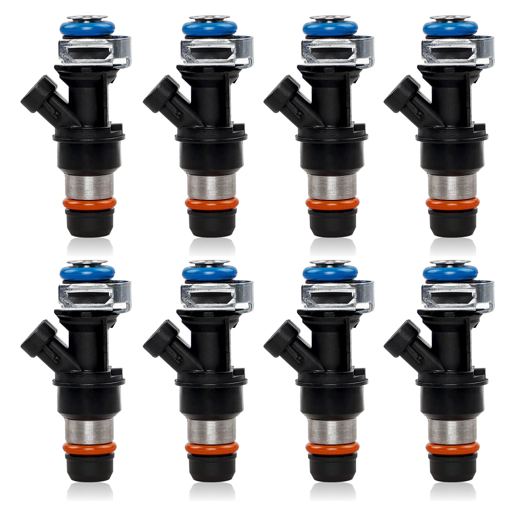 Photo 1 of 4.8 5.3 6.0 Fuel Injector 4 Holes 8Pcs, Compatible with 1999-2006 Chevrolet Silverado Suburban Tahoe Cadillac Escalade GMC Sierra Yukon Isuzu Hummer Buick, Replaces# 17113553 25323974