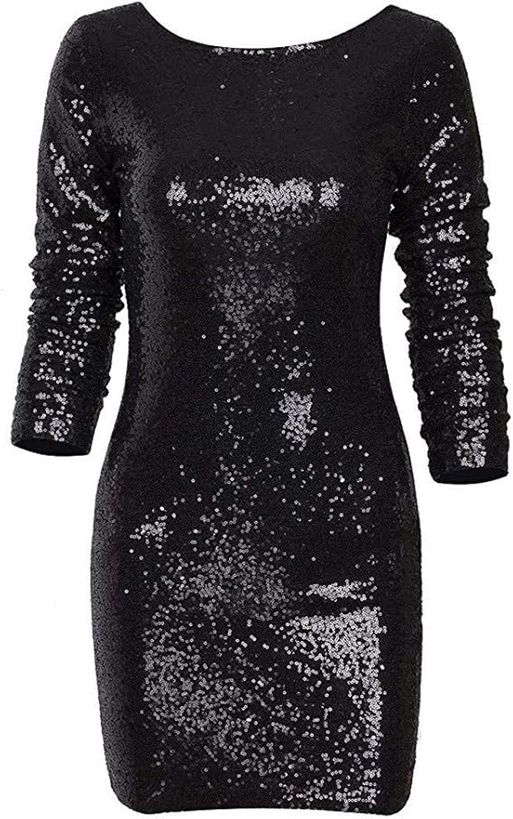 long sleeve sparkly bodycon dress
