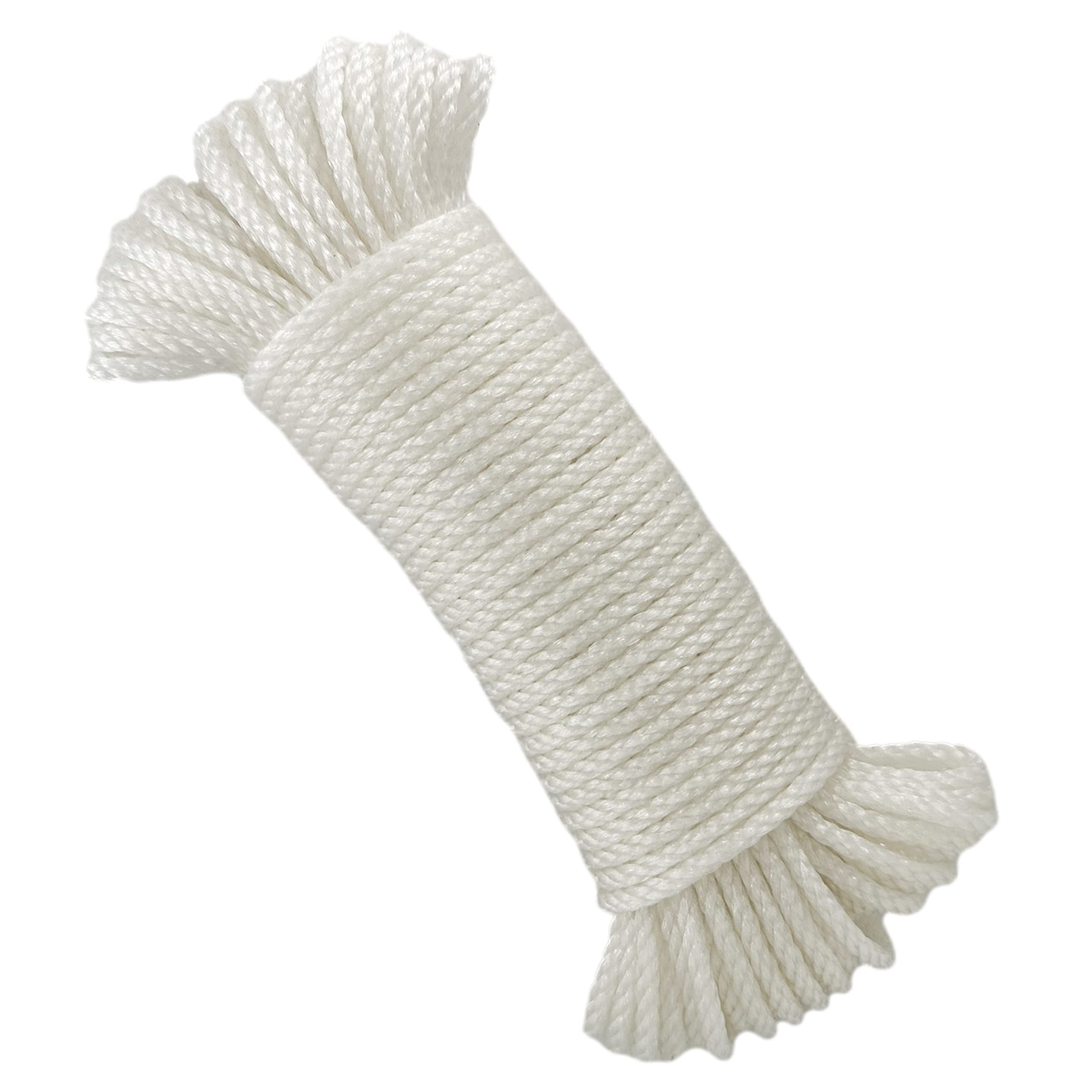 5mm*25m Plastic Rope. Polyethylene Rope for Outdoor Clothesline, Gardening, Agriculture. Made in Spain. White.