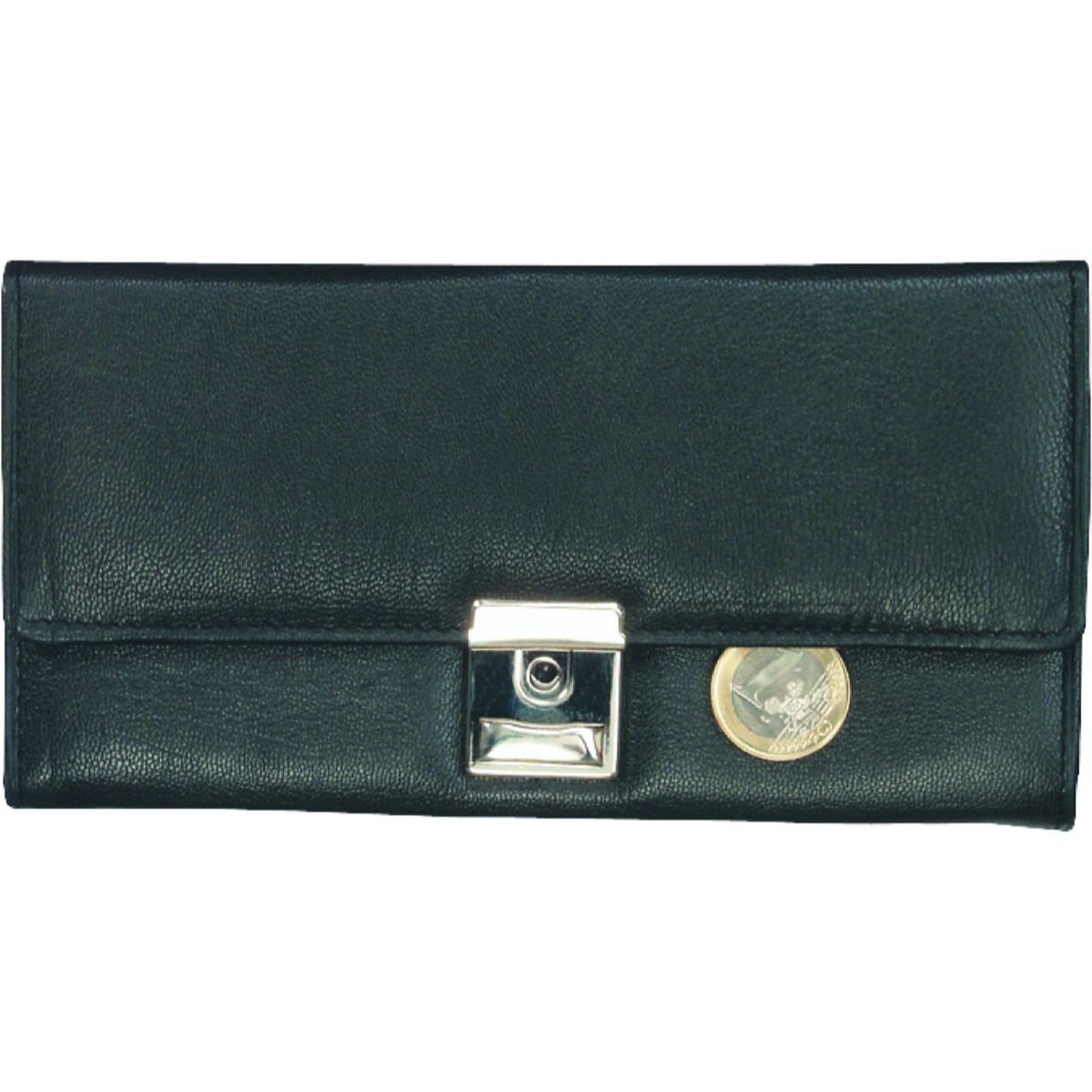 Alassio Made from Nappa Leather, Approximately 18.5 x 9.5 cm Waiter's Purse, 18 cm, Black
