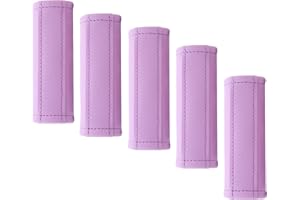 Gowraps Luggage Handle Wrap 5 Pack-Leather Luggage Handle Wraps for Suitcase/Handbag/Duffel Bag/Car Bright Luggage Identfier/Handle Covers/Grips Luggage Accessories for Travel 3.0 (Violet)