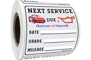 SMARSTICKER 500 pcs Oil Change Service Due Reminder Window Stickers Static Cling 1.75x1.75 inch Christmas Low-Tack Auto Maintenance No Residue Car Stickers for Gas Stations,Auto Repair Shops,Windshie