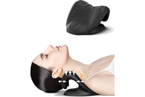 BETOVIN Neck Stretcher for Neck Relief - Neck and Shoulder Relaxer Cervical Spine Traction Device to Relieve Neck and Shoulder Fatigue and Pain, Chiropractic Pillow Relief TMJ Muscle Pain (Black)