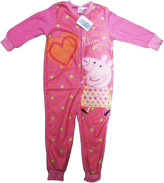 Peppa Pig Girls Official Pink Onesie All in One PJS Childrens Sizes