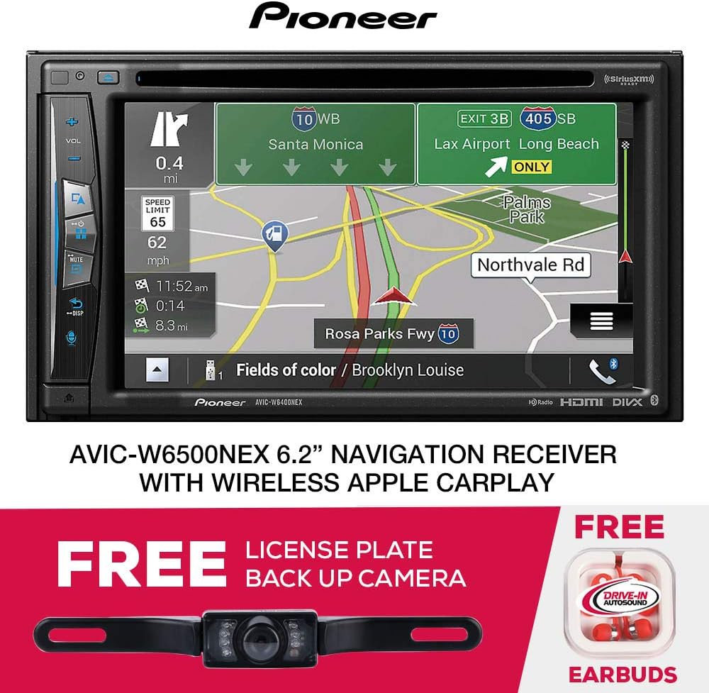DIAS Pioneer AVIC-W6500NEX Wireless CarPlay & Nav Unit + License Plate Cam
