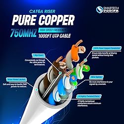 Smartech Cables Cat6A Riser Cable 1000ft- Most