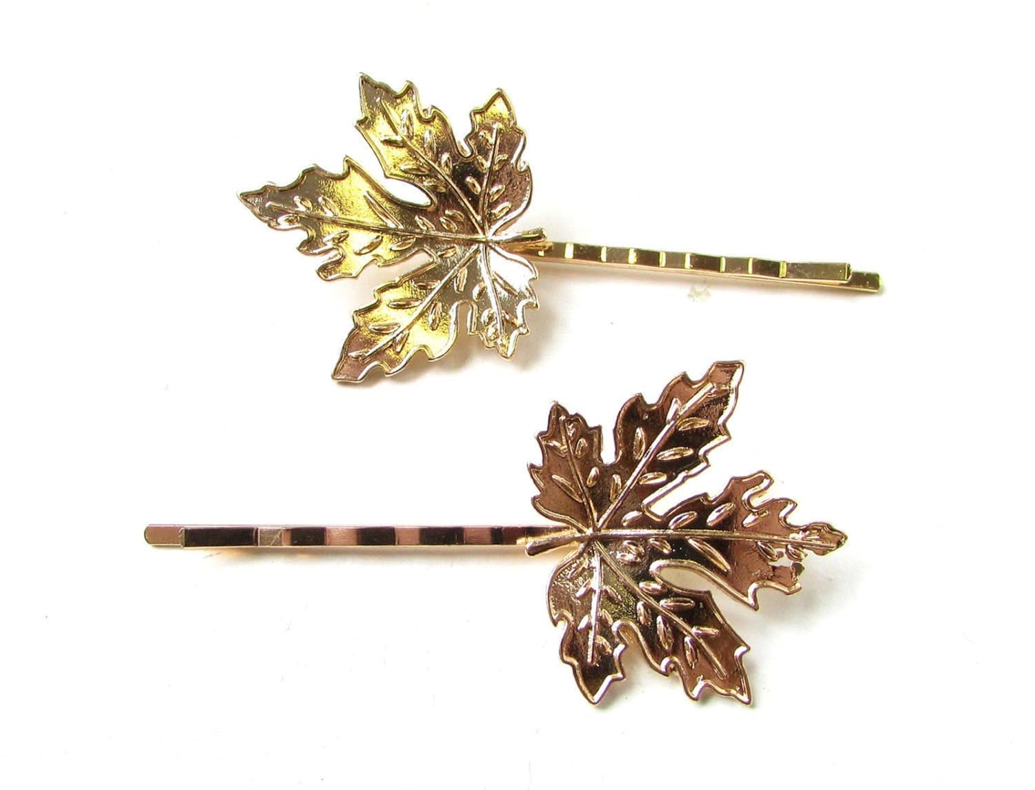 el regalo leaf gold hair clips for women - set of 2